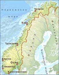 карта норвегии. Увеличить